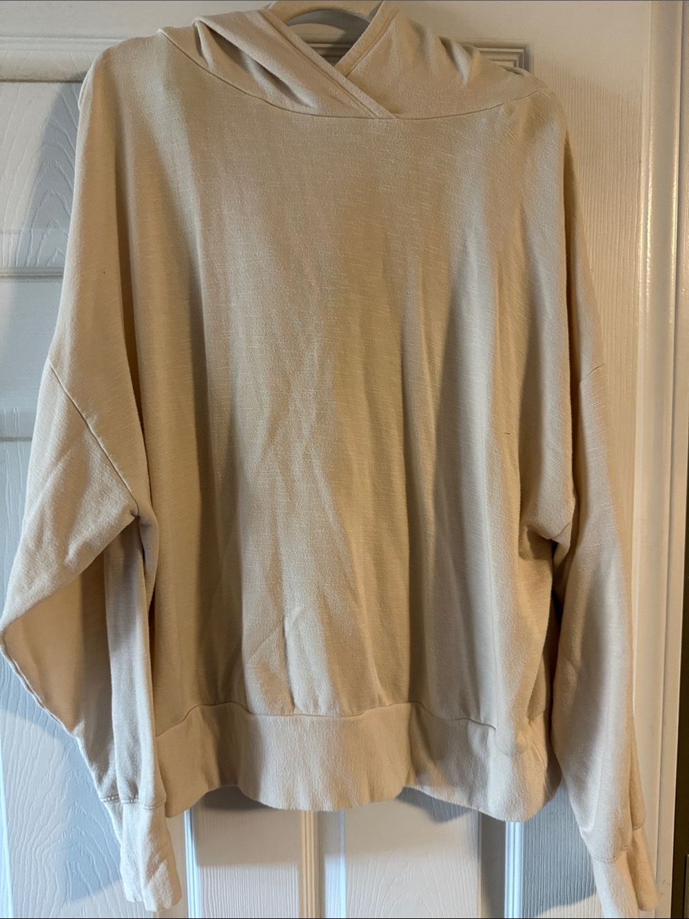 Fabletics Cream Hooded Cowl Turtleneck Sweater
